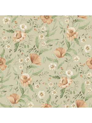 Dutch Wallcoverings FC Rosenlycka- Garden Flowers Beige - 43118