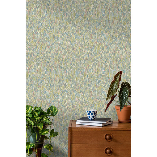 Dutch Wallcoverings Amazonia - Saram Texture Coral/Blue - Multicolor