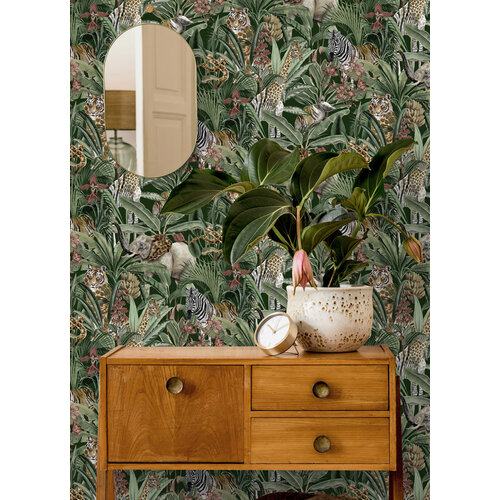 Dutch Wallcoverings Amazonia - Serengeti Green - Multicolor