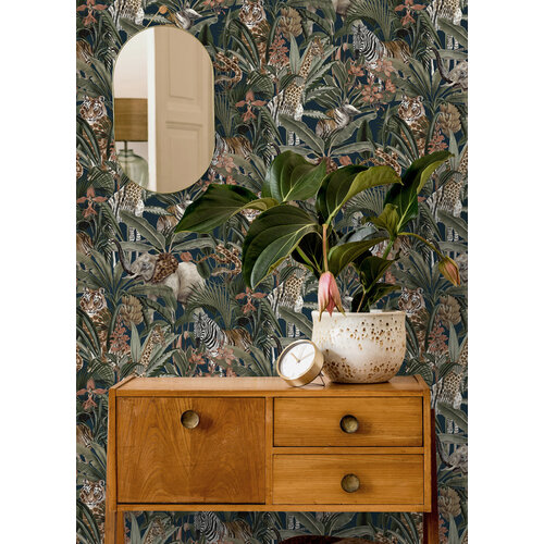 Dutch Wallcoverings Amazonia - Serengeti Navy - Multicolor