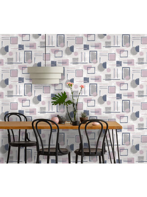 Dutch Wallcoverings Amazonia - Nordic Geo Pink - Multicolor