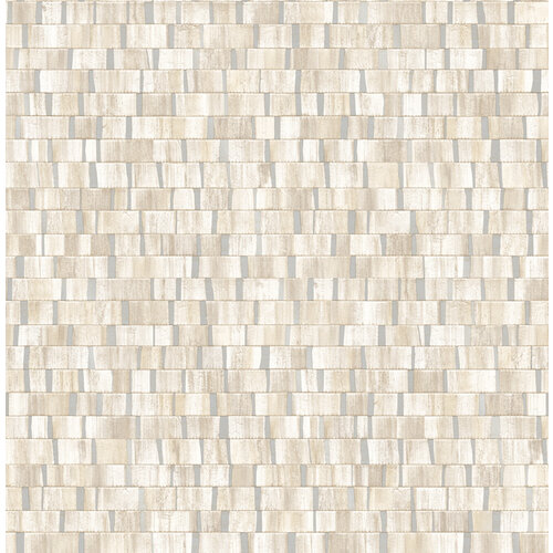 Dutch Wallcoverings Artisan Small Metallic Wood - Natural/Silver