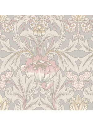Dutch Wallcoverings FC British Heritage bloem grijs/roze - KT20506