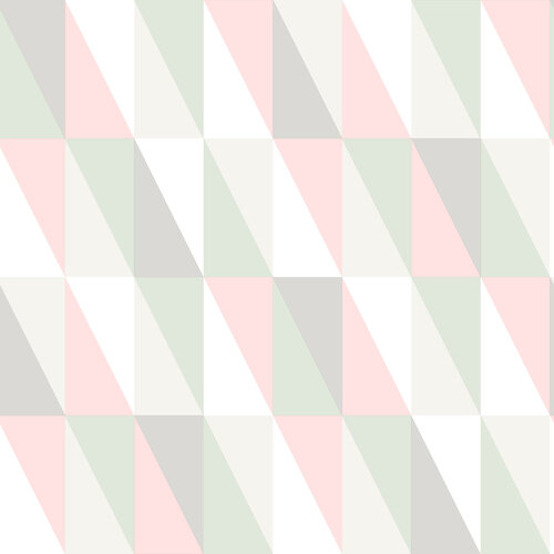 Dutch Wallcoverings Joy - Driehoeken - Roze/Grijs