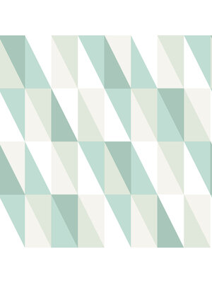 Dutch Wallcoverings Joy - Driehoeken - Turquoise/Grijs
