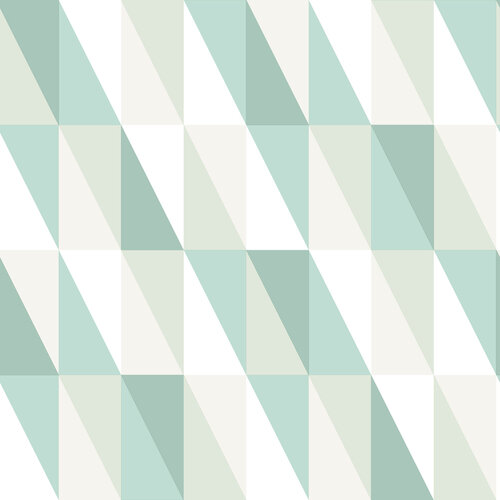Dutch Wallcoverings Joy - Driehoeken - Turquoise/Grijs