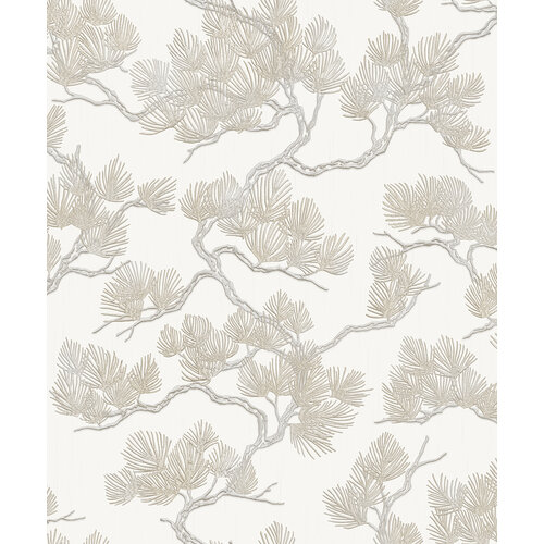 Dutch Wallcoverings Wall Fabric/Bs1 Pine Tree White - Wit