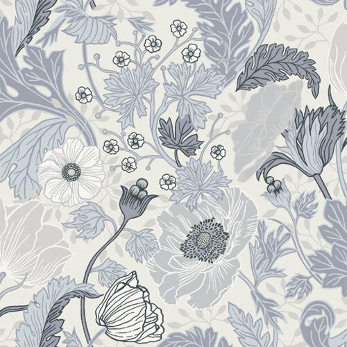 Dutch Wallcoverings Gronhaga - Anemone White - Wit Dutch Wallcoverings Gronhaga - Anemone White - Wit