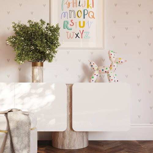 Dutch Wallcoverings Joy - Harten - Wit