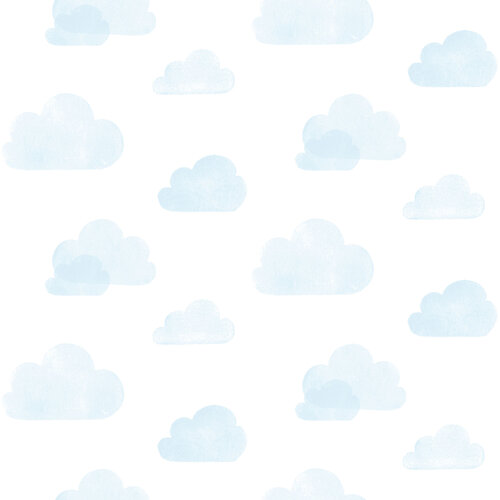 Dutch Wallcoverings Joy - Wolken - Wit/Blauw