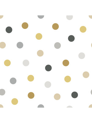 Dutch Wallcoverings Joy - Stippen - Wit/Bruin/Grijs Dutch Wallcoverings Joy - Stippen - Wit/Bruin/Grijs