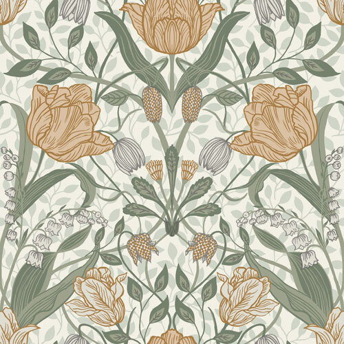 Dutch Wallcoverings Apelviken - Filippa White/Yellow - Wit/Geel
