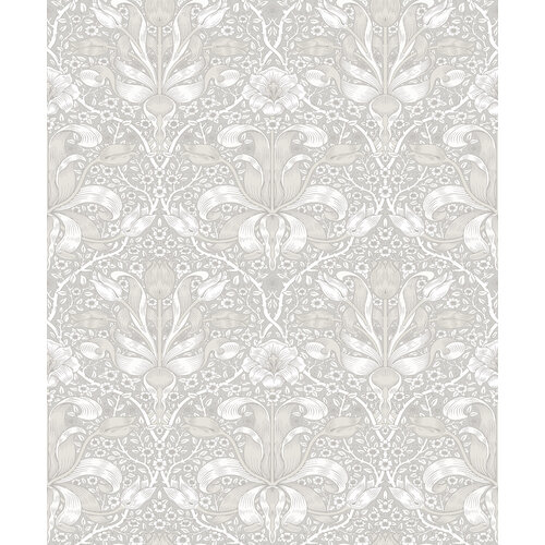 Dutch Wallcoverings Hidden Tr2 -Spring Thicket Wit/Grs - Wit/Grijs