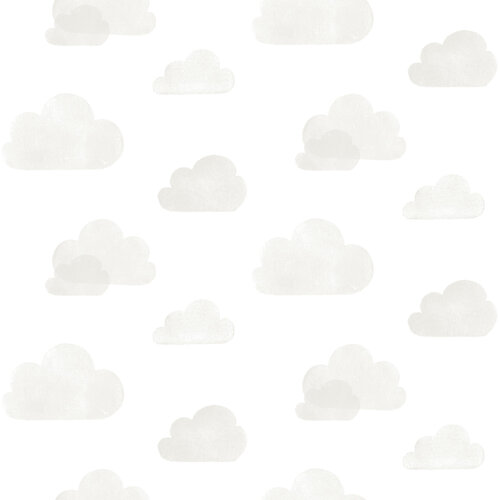 Dutch Wallcoverings Joy - Wolken - Wit/Grijs
