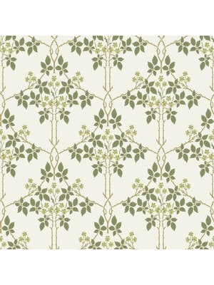Dutch Wallcoverings Hidden Treasures 2 -Blackberry Wit/Grn/Gl - Wit/Groen