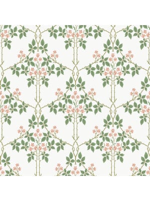 Dutch Wallcoverings Hidden Treasures 2 -Blackberry Wit/Grn/Rd - Wit/Groen/Rood