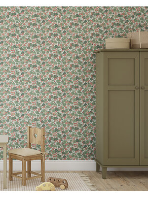 Dutch Wallcoverings FC Klara & Tove- Vinbärsplock White/red - 26018