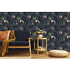 Dutch Wallcoverings Amazonia - Tiki Navy - Zwart