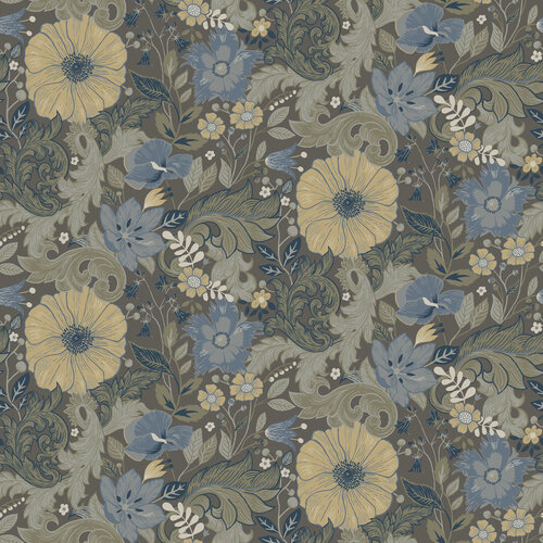 Dutch Wallcoverings Angas - Victor Black - Zwart