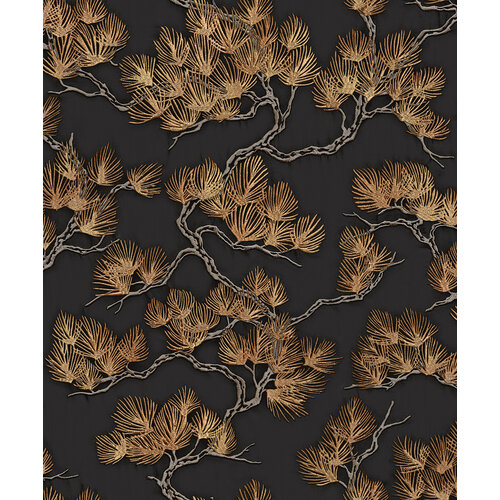 Dutch Wallcoverings Wall Fabric/Bs1 Pine Tree Black - Zwart