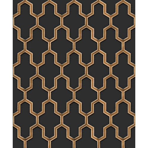 Dutch Wallcoverings Wall Fabric/Bs1 Geometric Black - Zwart