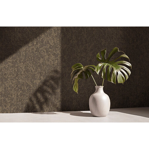 Dutch Wallcoverings Sahara - Sinamay Noir Gold - Zwart/Goud
