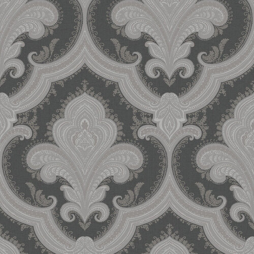 Dutch Wallcoverings Casbah/Bs1 Damask Black/Grey - Zwart/Grijs