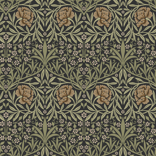 Dutch Wallcoverings Hidden Tr2 -Oxford Union Black/Grn - Zwart/Groen