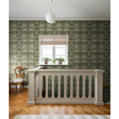 Dutch Wallcoverings Hidden Tr2 -African Marigold Zw/Grn - Zwart/Groen