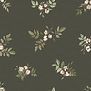Dutch Wallcoverings Rosenlycka - Rosehip Black - Zwart/Groen