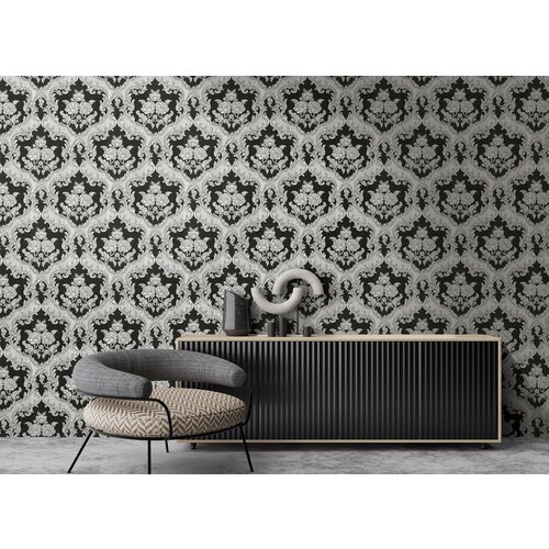 Dutch Wallcoverings New Tekko Medaillon - Zwart/Zilver