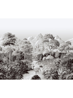 Dutch Wallcoverings Designology - Mural Malvern Charcoal - Zwart-Wit