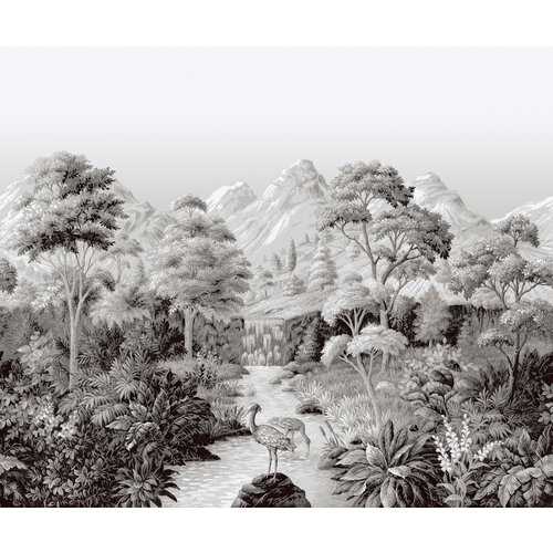 Dutch Wallcoverings Designology - Mural Malvern Charcoal - Zwart-Wit