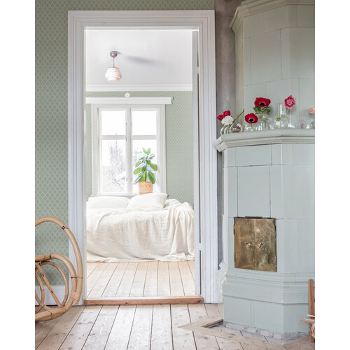 Dutch Wallcoverings Fagelsang - Trevor Green/White