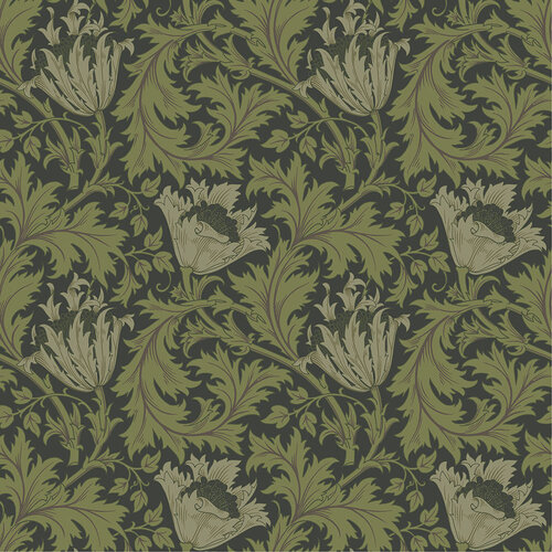Dutch Wallcoverings Hidden Treasures - Anemone Grn/Zwart