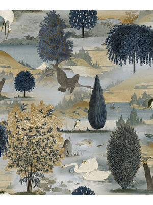 Dutch Wallcoverings FC Xanadu- Tundra Navy Ochre - 91532