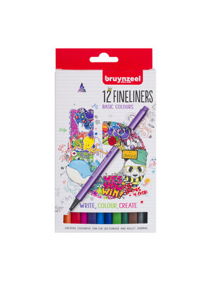 Bruynzeel Fineliner - 12 kleuren - basis Bruynzeel Fineliner - 12 kleuren - basis