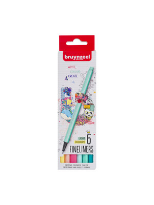 Bruynzeel Fineliner - 6 kleuren - licht