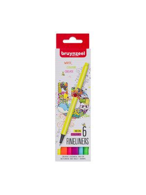 Bruynzeel Fineliner - 6 kleuren - neon Bruynzeel Fineliner - 6 kleuren - neon