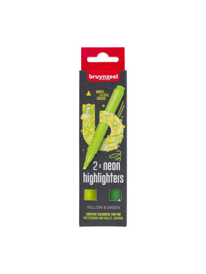 Bruynzeel Highlighters - 2 kleuren - geel groen Bruynzeel Highlighters - 2 kleuren - geel groen