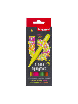 Bruynzeel Highlighters - 4 kleuren - neon Bruynzeel Highlighters - 4 kleuren - neon