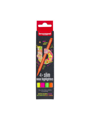 Bruynzeel Highlighters Smal - 4 kleuren - neon