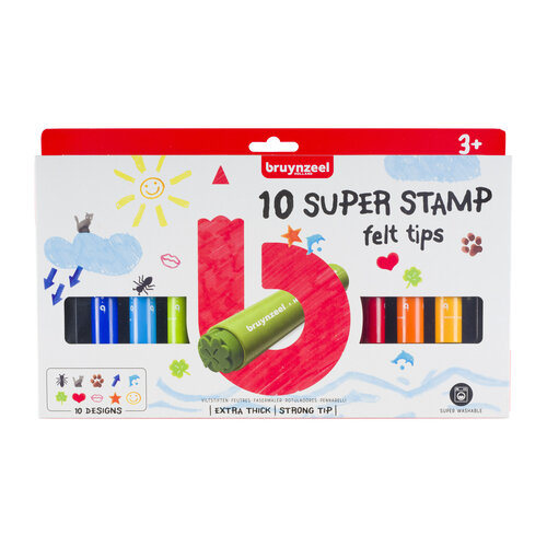 Bruynzeel Kids Super Stempelstiften - 10 stuks Bruynzeel Kids Super Stempelstiften - 10 stuks