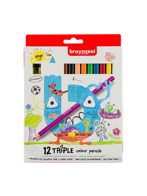 Bruynzeel Kids Triple kleurpotloden - 12 stuks Bruynzeel Kids Triple kleurpotloden - 12 stuks