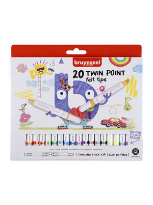 Bruynzeel Kids 20 Twin Point viltstiften Bruynzeel Kids 20 Twin Point viltstiften
