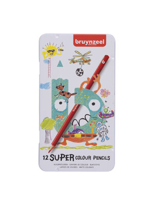 Bruynzeel Super kleurpotloden blik - 12 stuks Bruynzeel Super kleurpotloden blik - 12 stuks