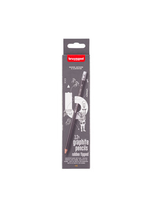 Bruynzeel HB grafietpotloden met gum - 12 stuks