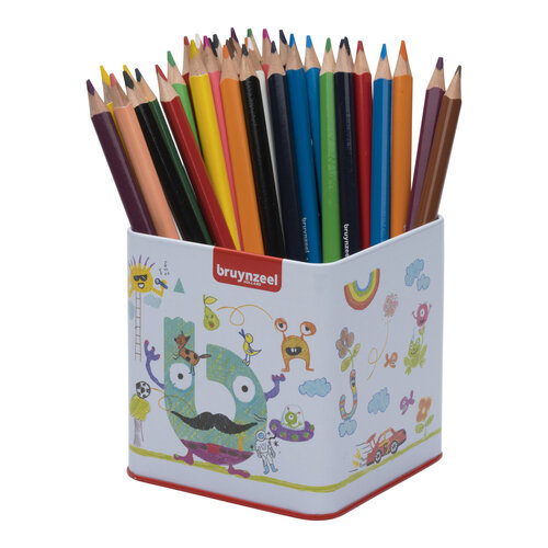 Bruynzeel Triple kleurpotloden blik - 48 stuks Bruynzeel Triple kleurpotloden blik - 48 stuks