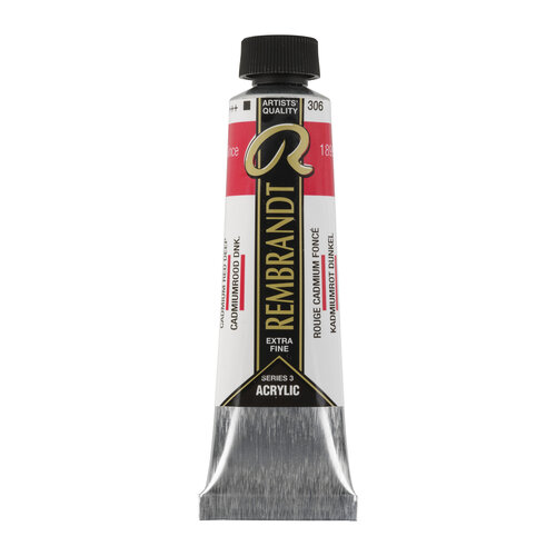 Rembrandt Acrylverf Tube 40 ml - Cadmiumrood Donker 306 Rembrandt Acrylverf Tube 40 ml - Cadmiumrood Donker 306