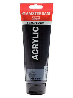 Royal Talens Amsterdam Standard Series Acrylverf Tube 250 ml - Oxydzwart 735 Royal Talens Amsterdam Standard Series Acrylverf Tube 250 ml - Oxydzwart 735